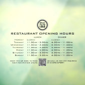 Chique Aangepaste Openingstijden Lunch Avond Eetge Raamsticker (Vel 3)