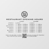 Chique Aangepaste Openingstijden Lunch Avond Eetge Raamsticker (Vel)