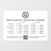 Chique Aangepaste Openingstijden Lunch Avond Eetge Raamsticker (Vel)