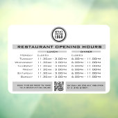 Chique Aangepaste Openingstijden Lunch Avond Resta Raamsticker (Vel 3)