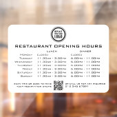 Chique Aangepaste Openingsuren Lunch Avond Restaur Raamsticker (Vel 2)