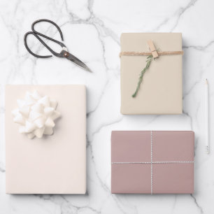 Chique aardetinten zand crèmekleurig mauve effen k inpakpapier vel