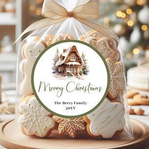 Chique Aardetone Kerst Persoonlijke Ronde Sticker