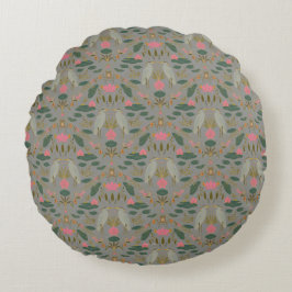Chique aardse beige Heron Pond Heritage Revival Rond Kussen