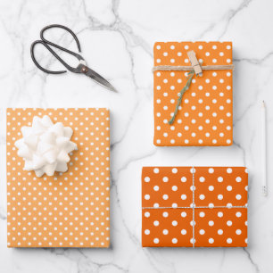 Chique abrikoos perzik oranje polka stippen patroo inpakpapier vel