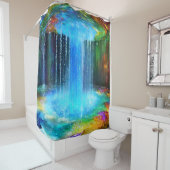 Chique Abstact Blauw Waterval Douchegordijn (In situ)