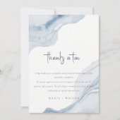 Chique Abstract Blauw Zee Kuststrand Bruiloft Bedankkaart (Voorkant)