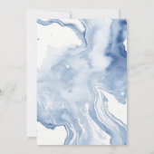 Chique Abstract Blauw Zee Kuststrand Bruiloft Bedankkaart (Achterkant)