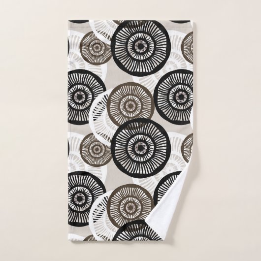 Chique Abstract cirkelpatroon neutraal Bad Handdoek (Handdoek)