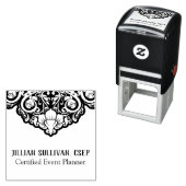 Chique Abstract grijs op zwarte swirls Zelfinktende Stempel (In situ)