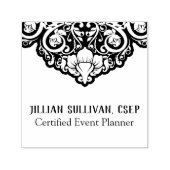 Chique Abstract grijs op zwarte swirls Zelfinktende Stempel (Design)