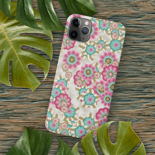 Chique abstract Japans bloemen kunstpatroon Case-Mate iPhone Case