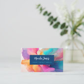 Chique Abstract Kleurrijke Alcohol Ink Waterverf A Visitekaartje (Staand voorkant)