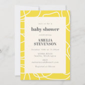 Chique Abstract Modern Line Art Geel Baby shower Kaart (Voorkant)