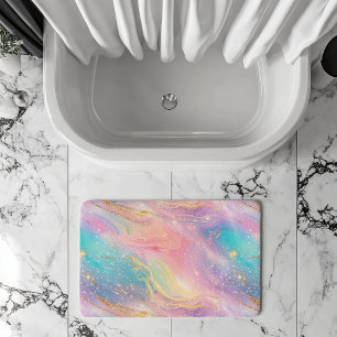 Chique Abstract Pastel Glitter Kleurpatroon Badmat