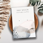 Chique Abstract Roze Blauw Waterverf Oorbel Displa Visitekaartje