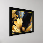 Chique abstract zwart goud bloemenmolen folie afdrukken (Laagn)