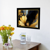 Chique abstract zwart goud bloemenmolen folie afdrukken (Laag (Keuken))