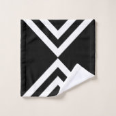 Chique abstract zwart-wit gestreept bad handdoek (Wasdoekje)
