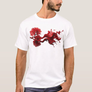 Chique ABSTRACTE BLOEM Draagbare Kunst T-shirt