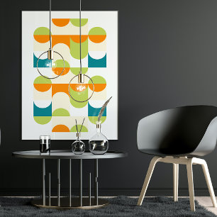 Chique Abstracte Halve Cirkels Golf Mosaic Kunstpa Poster