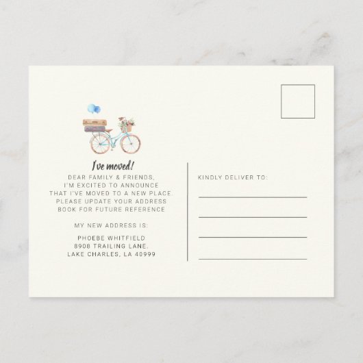 Chique adreswijziging verplaatsen aankondigingskaart (Achterkant)