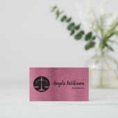 Chique advocaat metallic roos goud en zwart visitekaartje (Staand voorkant)