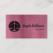 Chique advocaat metallic roos goud en zwart visitekaartje (Voorkant)