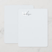 Chique afgeronde hoeken Monogram persoonlijk brief Notitiekaartje (Voorkant / Achterkant)