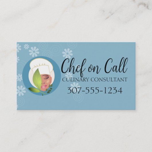 chique afrikaans amerikaanse vrouw chef kruiden ca visitekaartje (Voorkant)