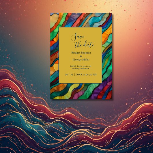 Chique Afrikaanse bestemming bruiloft opslaan van Kaart