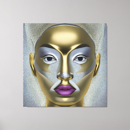 Chique Afrikaanse vrouwenportret Canvas Afdruk (Voorkant)