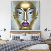 Chique Afrikaanse vrouwenportret Canvas Afdruk (Insitu (Slaapkamer))