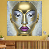 Chique Afrikaanse vrouwenportret Canvas Afdruk (Insitu (Woonkamer))
