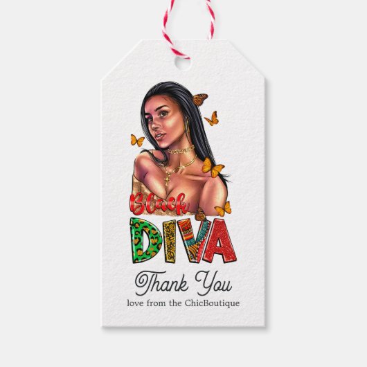 Chique Afro-Amerikaanse diva Cadeaulabel (Voorkant)