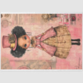 Chique Afro-Amerikaanse pop, Roze AM9 Decoupage Tissuepapier (Voorkant)