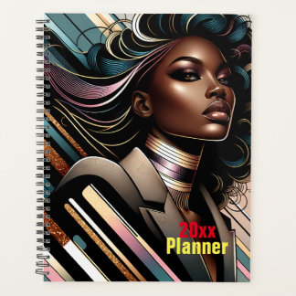 Chique Afro-Amerikaanse Vrouw Gepersonaliseerde Pl Planner