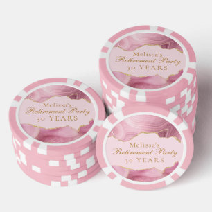 Chique Afscheidspartij Roze Goud Agaat Op Maat Poker Chips