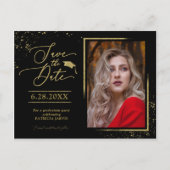 Chique Afstudeerder Party Save The Date Feestelijk Briefkaart (Voorkant)