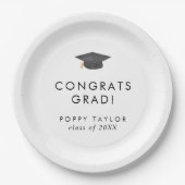 Chique Afstudeerder Pet Congrats Afstudeerder Afst Papieren Bordje (Voorkant)
