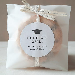 Chique Afstudeerder Pet Congrats Afstudeerder Afst Ronde Sticker