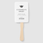 Chique Afstudeerder Pet Congrats Afstudeerder Foto Handwaaier (Voorkant)