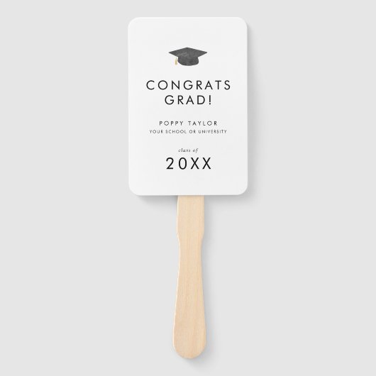 Chique Afstudeerder Pet Congrats Afstudeerder Foto Handwaaier (Voorkant)