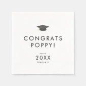 Chique Afstudeerder Pet Congrats Afstuderen Servet (Voorkant)