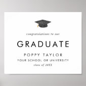 Chique Afstudeerder Pet Gefeliciteerd Afstuderen Poster (Voorkant)