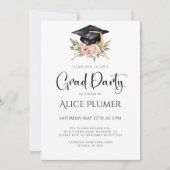 Chique Afstudeerder Pet Graduation Party Kaart (Voorkant)