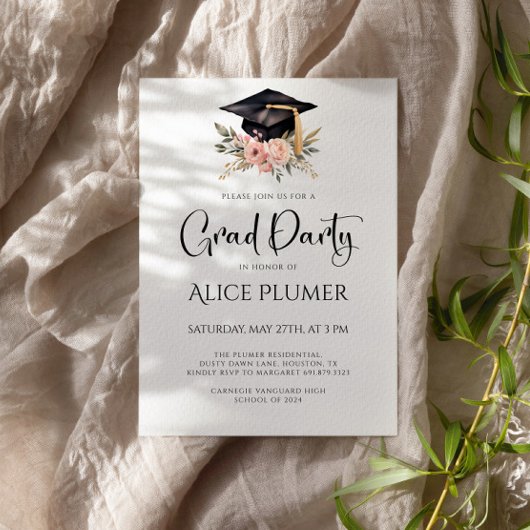 Chique Afstudeerder Pet Graduation Party Kaart