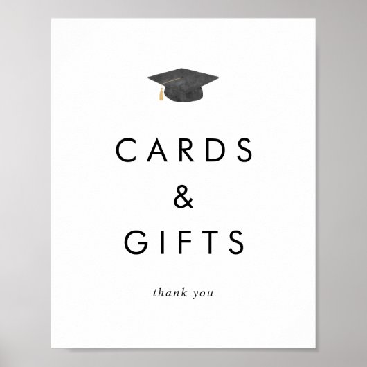 Chique Afstudeerder Pet Graduation Party Kaarten e Poster (Voorkant)