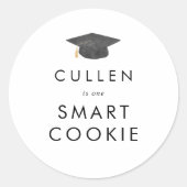 Chique Afstudeerder Pet One Smart Cookie Afstudere Ronde Sticker (Voorkant)
