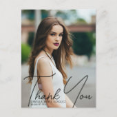 Chique afstudeerfoto Bedankt Script Overlay Briefkaart (Voorkant)